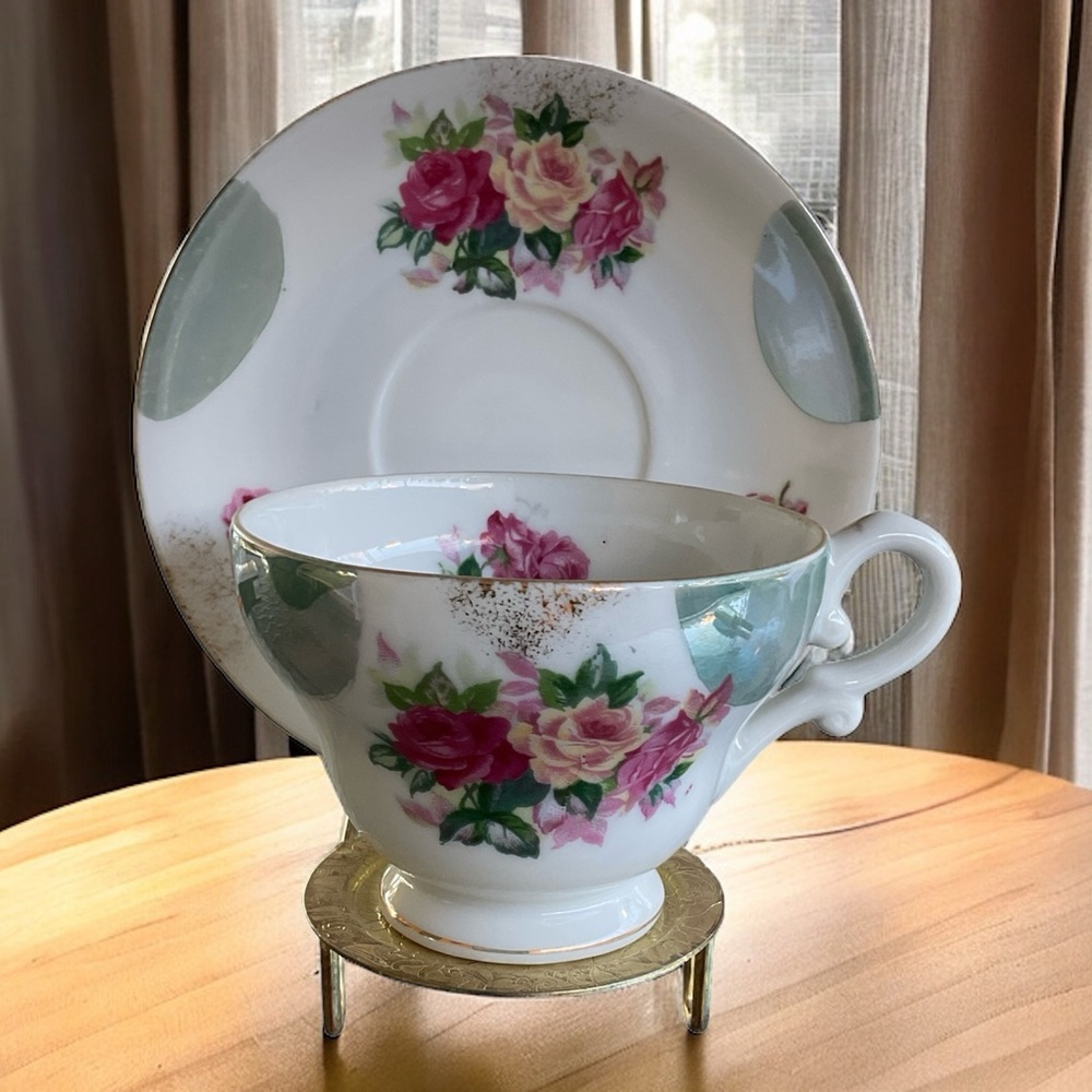 Lefton Vintage Porcelain Cup & Saucer